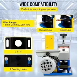 VEVOR CABLE STRIPPING MACHINE 0.06 IN. X 0.98 IN. ELECTRIC WIRE STRIPPER