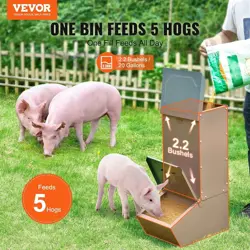 VEVOR HOG FEEDER 2.2 BUSHEL METAL DOUBLE DOOR PIG FEEDER FEEDING UP TO 5 HOGS