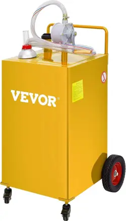 VEVOR 30 GALLON FUEL CADDY, GAS STORAGE TANK & 4 WHEELS, YELLOW