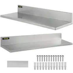 WALL SHELF, 8'' X 30'', 44 LBS LOAD HEAVY DUTY COMMERCIAL WALL MOUNT SHELVING