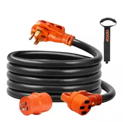 VEVOR GENERATOR POWER CORD 15 FT. 6/3 8/1 AWG 50 AMP STW RV EXTENSION CORD NEW