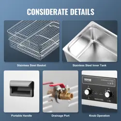 VEVOR 30L ULTRASONIC CLEANER WITH HEATER TIMER & BASKET DIGITAL SONIC MACHINE