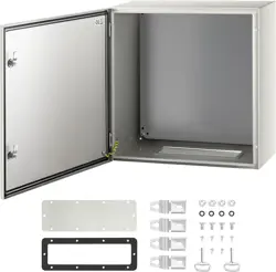 VEVOR NEMA STEEL ENCLOSURE, 24 X 24 X 12'' NEMA 4X STEEL ELECTRICAL BOX,GREY