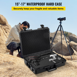 WATERPROOF HARD CASE, 20 X 16 X 5 INCHES, WITH CUSTOMIZABLE FOAM, PORTABLE PROTE