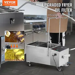 VEVOR FRYER OIL FILTER COMMERCIAL COOKING OIL FILTRATION SYSTEM 38L CAPACITY