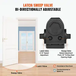 VEVOR 187LBS COMMERCIAL DOOR CLOSER HEAVY DUTY RESIDENTIAL HYDRAULIC AUTO BLACK