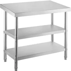VEVOR STAINLESS STEEL PREP TABLE, 48X18X33 INCH COMMERCIAL STAINLESS STEEL TABLE