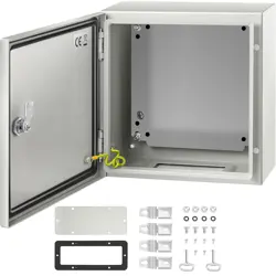 VEVOR NEMA STEEL ENCLOSURE, 12 X 12 X 6'' NEMA 4X STEEL ELECTRICAL BOX, IP66 WAT