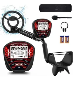METAL DETECTOR FOR ADULTS PROFESSIONAL WITH LCD DISPLAY, WATERPROOF GOLD
