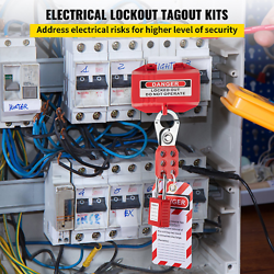 VEVOR 42 PCS LOCKOUT TAGOUT KITS - ELECTRICAL SAFETY LOTO KIT FOR INDUSTRIAL MAC