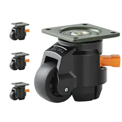 VEVOR LEVELING CASTERS ADJUSTABLE NYLON PLATE MOUNTED CASTER 1100 LBS SET OF 4,