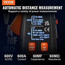 VEVOR DIGITAL CLAMP METER T-RMS, 6000 COUNTS, 600A CLAMP MULTIMETER TESTER