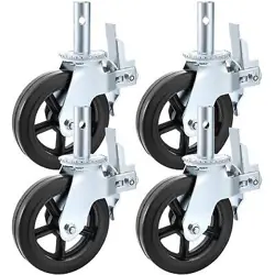 EQUIP 4 PACK SCAFFOLDING CASTER WHEELS 8 X 2 INCH WITH DUAL LOCKINGRUBBER SWIVE