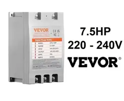 🔥VEVOR 7.5HP SINGLE 1 PHASE TO 3 PHASE CONVERTER DIGITAL PHASE SHIFTER 23A 220V