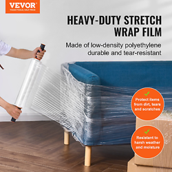 VEVOR STRETCH FILM, 15 INCHES X 1000 FEET, 2 PACK - INDUSTRIAL STRENGTH CLEAR DU