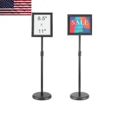 ADJUSTABLE PEDESTAL STAND HOLDER ALUMINUM POSTER FRAME SIGN FLOOR STANDING SIGN
