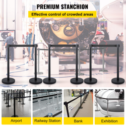 VEVOR CROWD CONTROL STANCHIONS, BELT BARRIERS LINE DIVIDER STANCHION SET