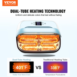 VEVOR HEAT PRESS MACHINE 12 X 10 IN PORTABLE HEAT TRANSFER MACHINE BLUE WHITE