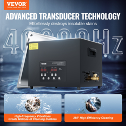 VEVOR 15L ULTRASONIC CLEANER WITH HEATER AND TIMER, 360W STAINLESS STEEL ULTRASO