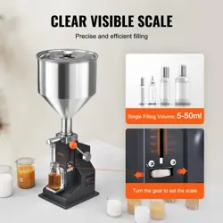 VEVOR 5-50ML ADJUSTABLE MANUAL LIQUID FILLING MACHINE OIL PASTE BOTTLE FILLER #
