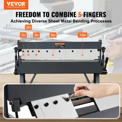 VEVOR 24IN SHEET METAL BENDER 0-135° BRAKE BENDING 14GAUGE REMOVABLE FINGER TOOL
