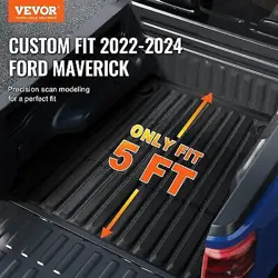 VEVOR TRUCK BED MAT FIT 2022-2024 FORD MAVERICK TPE TRUCK BED LINER ACCESSORIES
