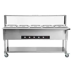VEVOR 5-PAN COMMERCIAL FOOD WARMER, 5 X 20.6QT ELECTRIC STEAM TABLE, 3750W