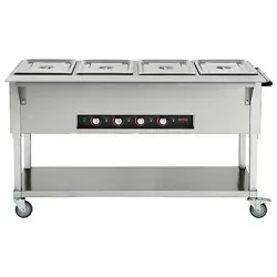VEVOR 4-PAN COMMERCIAL FOOD WARMER, 4 X 20.6QT ELECTRIC STEAM TABLE, 2000W
