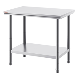 VEVOR STAINLESS STEEL PREP TABLE, 35 X 24 X 31 INCH, 700 LBS LOAD CAPACITY