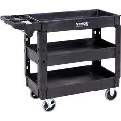 VEVOR 2/3 SHELF UTILITY SERVICE CART HEAVY DUTY WITH 360° SWIVEL WHEELS ERGONOMI