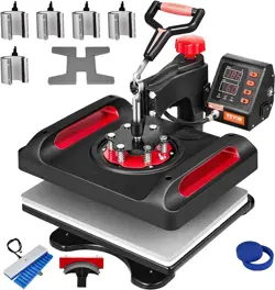 HEAT PRESS, 2 X 15 INCHES MULTIFUNCTIONAL CLAMSHELL PRINTER 11 IN 1,DIGITAL DUAL