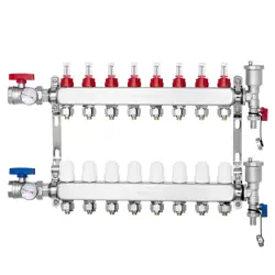 8-BRANCH RADIANT HEAT MANIFOLD 1/2