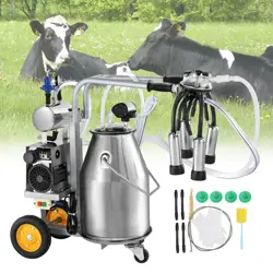 VEVOR ELECTRIC COW MILKING MACHINE MILKING EQUIPMENT 25L 304 STAINLESS STEEL NEW