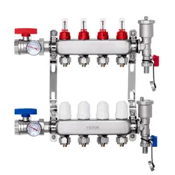 4-BRANCH RADIANT HEAT MANIFOLD 1/2