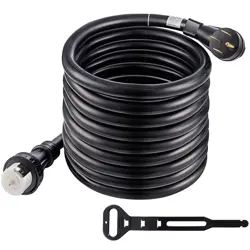 50 AMP 25FT GENERATOR CORD AND POWER INLET BOX COMBO KIT NEMA 14-50P TO SS2-50R