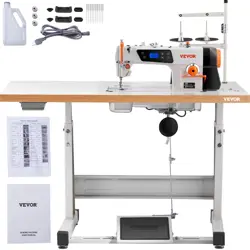VEVOR INDUSTRIAL LOCKSTITCH SEWING MACHINE 550W SERVO MOTOR WITH STAND 5000S.P.M