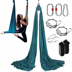 AERIAL YOGA HAMMOCK SWING 5.5 YARDS AERIAL YOGA STARTER KIT 100GSM NYLON FABRIC,