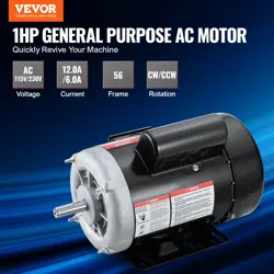 VEVOR 0.75HP ELECTRIC MOTOR 1725 RPM, AC 115V/230V, 56 FRAME, AIR COMPRESSOR MOT