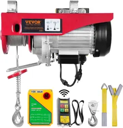 VEVOR 880LBS ELECTRIC HOIST WITH WIRELESS REMOTE CONTROL, 110V ELECTRIC HOIST &