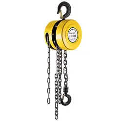 VEVOR 1 TON CHAIN HOIST CHAIN PULLER BLOCK 15 FT LIFT HOIST W/ HOOKS 2200 LBS;