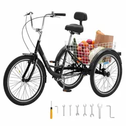 ADULT TRICYCLES BIKE 20 IN. 3-WHEELED BICYCLES 3 WHEEL BIKES TRIKES CARBON STEEL