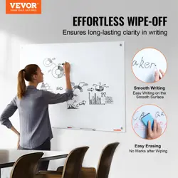 VEVOR MAGNETIC GLASS WHITEBOARD, DRY ERASE BOARD 48