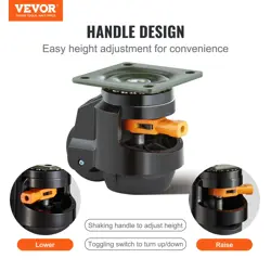 VEVOR LEVELING CASTERS, SET OF 4, 2200 LBS LOAD CAPACITY, HEAVY DUTY SWIVEL CAST
