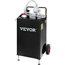 VEVOR 30 GALLON GAS CADDY FUEL DIESEL OIL TRANSFER TANK, 2 WHEELS PORTABLE, PUMP