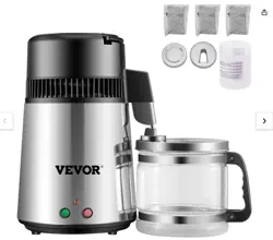 4L WATER DISTILLER STAINLESS STEEL WATER PURIFIER FILTER GLASS JAR KITCH MEDIC