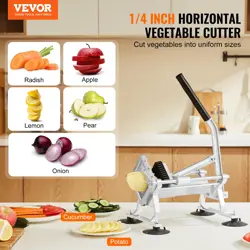 VEVOR COMMERCIAL VEGETABLE SLICER, 1/4 INCH FRUIT SLICER, STAINLESS STEEL AND AL