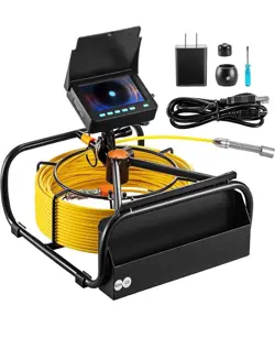 VEVOR 164FT/50M SEWER CAMERA HD DRAIN PIPE INSPECTION CAMERA 4.3 IN LCD MONITOR