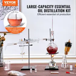 VEVOR ESSENTIAL OIL DISTILLATION KIT, 500ML DISTILLATION APPARATUS, 28 PCS SET