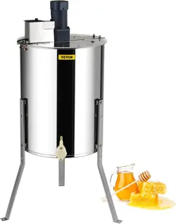 VEVOR ELECTRIC HONEY EXTRACTOR, 4/8 FRAME STAINLESS STEEL, SILVER
