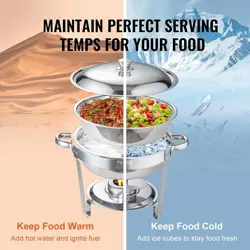VEVOR CHAFING DISH BUFFET SET, 6 QT 4 PACK, STAINLESS STEEL CHAFER WITH PAN